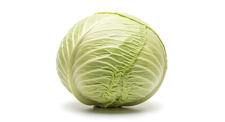 Fototapeta premium Fresh green cabbage on white background.