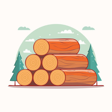 Stack of logs in a forest setting