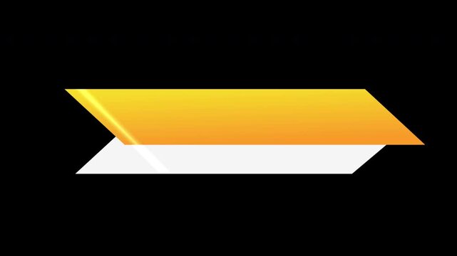 4K dynamic lower third animation on a black background with futuristic yellow and silver design. Modern lower third for TV news, broadcast graphics, information bars, and news channel.