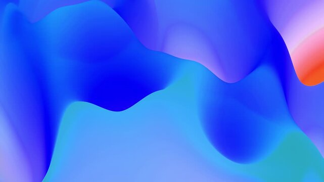 3d render Vivid digital wave. Liquid like three dimensional rendering of technological data flows. Animated blue grid with halftone patterns and energetic color gradients for interface designs