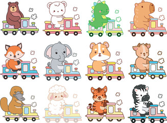 Fototapeta premium Seamless design for background of random animals 