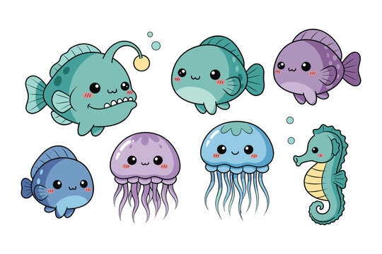 Cute Kawaii Sea Creatures Collection