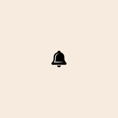 Fototapeta premium Minimalist black notification bell icon, simple alert symbol, modern user interface element, essential digital communication graphic for web and app design.