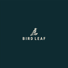 Fototapeta premium Bird leaf logo vector icon illustration style