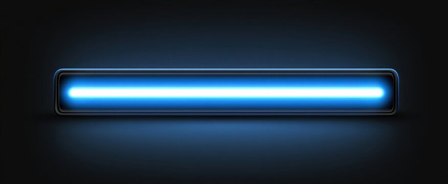 Bright Blue Neon Progress Bar Illuminating on Dark Background