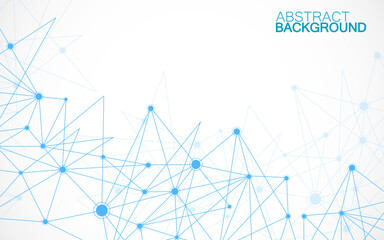 Fototapeta premium Abstract geometric background with connecting dots and lines. Modern technology concept. Polygonal structure