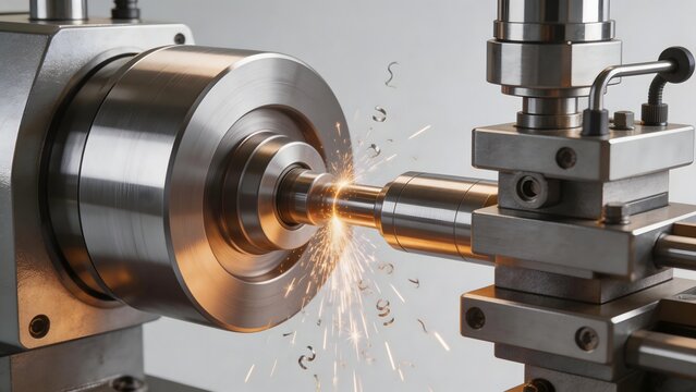 Metalworking on Lathe Machine
