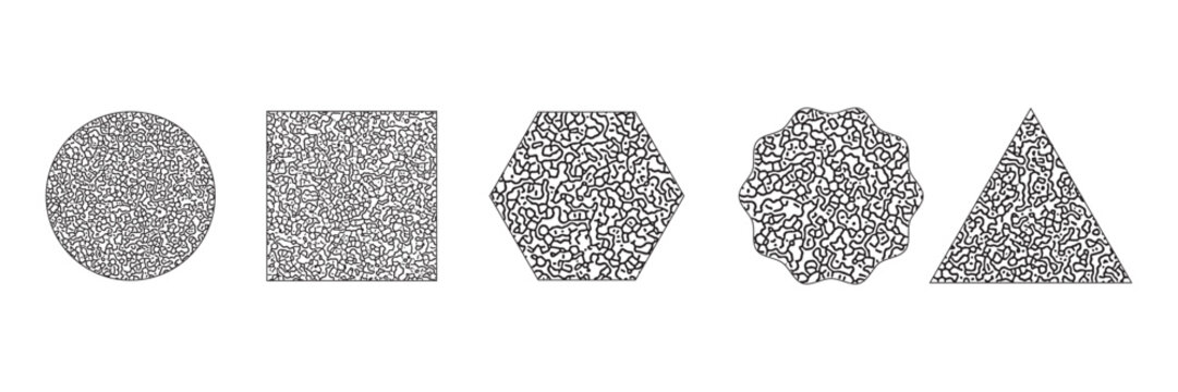 Geometric Shapes with Abstract Turing Pattern Fills