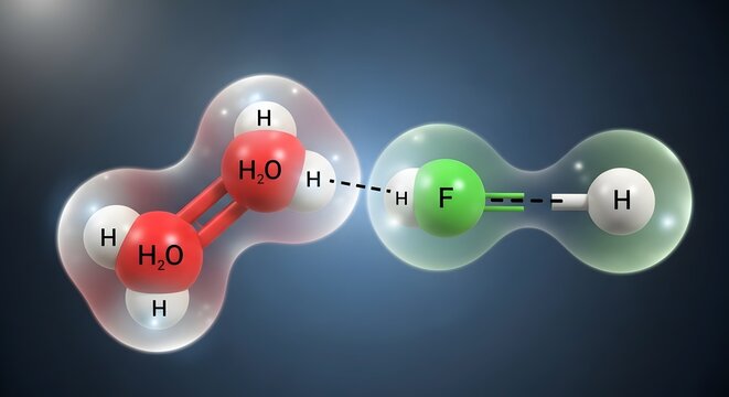 3D Molecular Structure of Water and Hydrogen Peroxide with Atoms and Bonds in Scientific Illustration