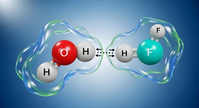 Molecular structure of Hydrogen Fluoride chemical compound