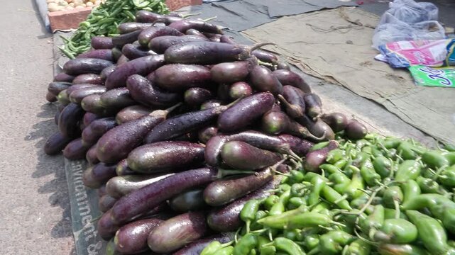 green beans in a market