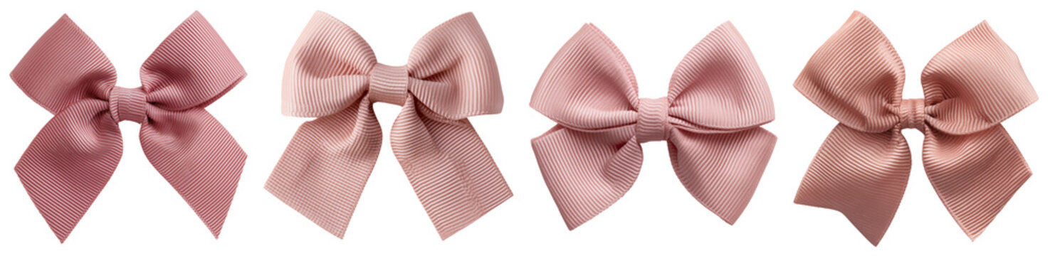 dusty pink grosgrain ribbon bow with ribbed fabric texture