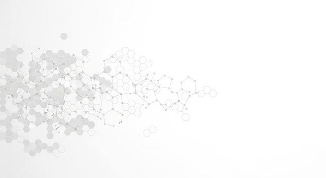 Abstract neon technology network futuristic hexagonal grid connection with data points and digital innovation