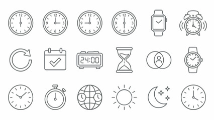 Fototapeta premium set of different clocks