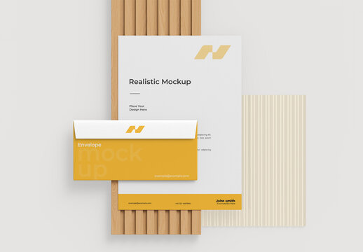 Modern Envelope and Letterhead Mockup