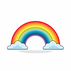 Fototapeta premium Colorful Rainbow Arch with Clouds
