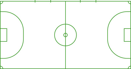 Soccer field. Football pitch. Football field dimensions and goal layouts. Player placement schemes. Court and stadium line style. Football match, futsal, mini-football league scheme. Vector © Volodymyr