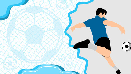 Soccer Player Kicking Ball Abstract Sports Background Vector. Football soccer sport background vector template © Febrian
