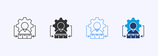 Fototapeta premium Supply Chain Icon Set Multiple Style Collection Illustration