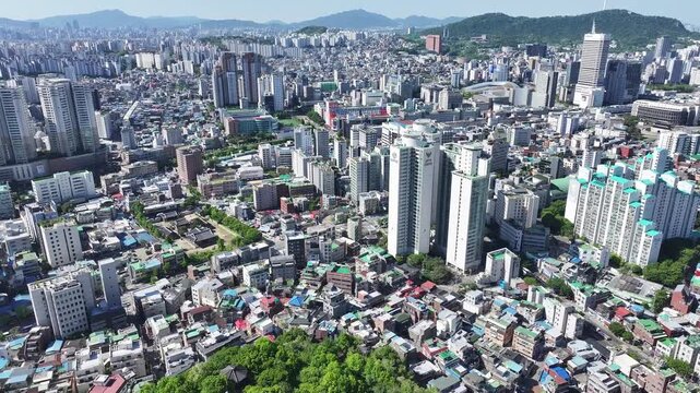 서울 숭인근린공원 도심전경