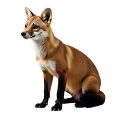 Obraz premium A red fox sitting on a white surface, great for backgrounds and designs