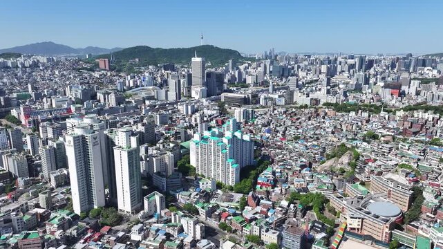 서울 숭인근린공원 도심전경