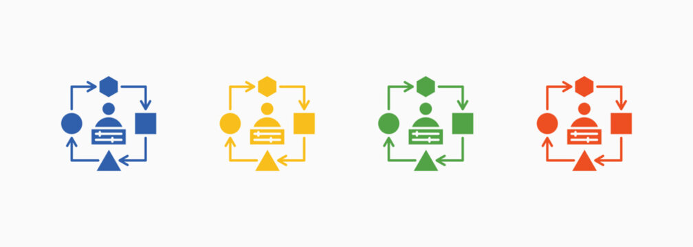 Adaptability Icon Set Color Multiple Style Collection Illustration
