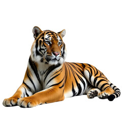 Obraz premium A tiger resting on a white surface