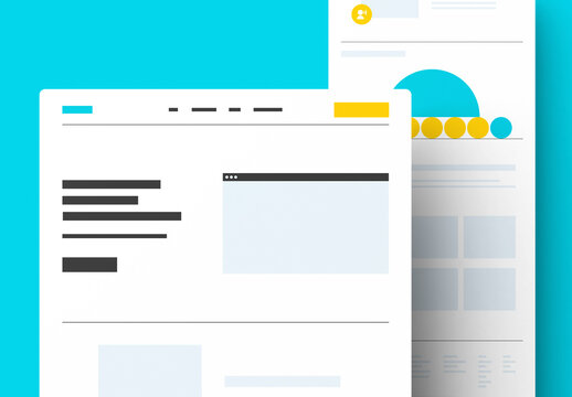 Modern Mobile Website Wireframe Layout with Minimal Dashboard Interface and Responsive UI Design