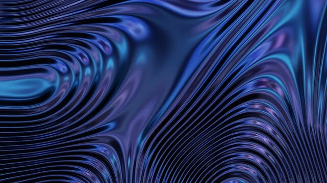 Abstract fluid texture of swirling liquid chrome metal waves with motion light effect. Seamless looping video. 4k psychedelic hypnotic graphics dynamic dark holographic background