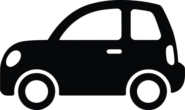 Black compact car side view illustration