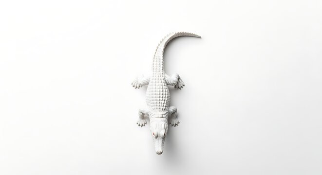 Small lizard on white background.