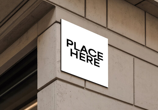 Wall Sign Mockup