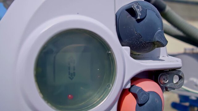 Advanced industrial pressure gauge with digital display measuring natural gas flow at a plant