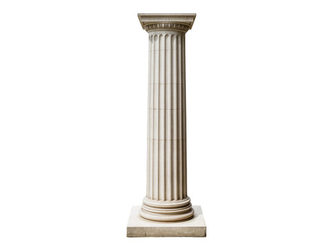 Isolated classical stone column with fluted shaft, elegant capital, and sturdy base