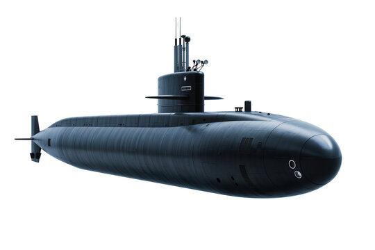 Isolated powerful modern navy submarine for deep sea exploration and strategic missions