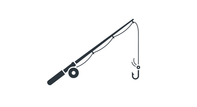 Fishing rod with hook and line.