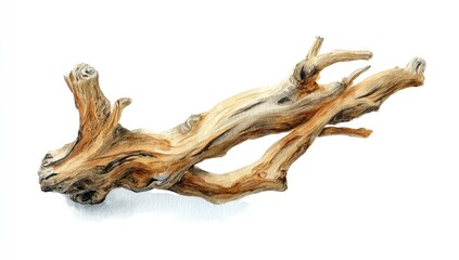 Fototapeta premium Gnarled, sun-bleached, weathered wood, twisted into an abstract form