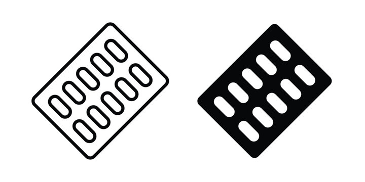 Blister drug set illustration. icon designsicon set illustration. icon designs
