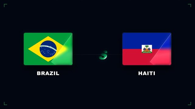Visual summary of an international football match result between Brazil and Haiti, featuring national flags and a score, indicating a competitive group stage tournament fixture