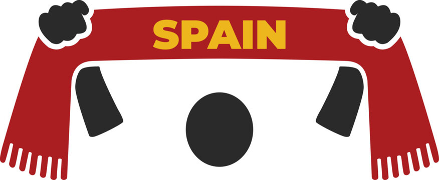 Spain football fan scarf illustration