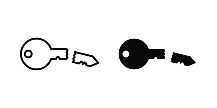 Broken key icon set illustration. icon designs