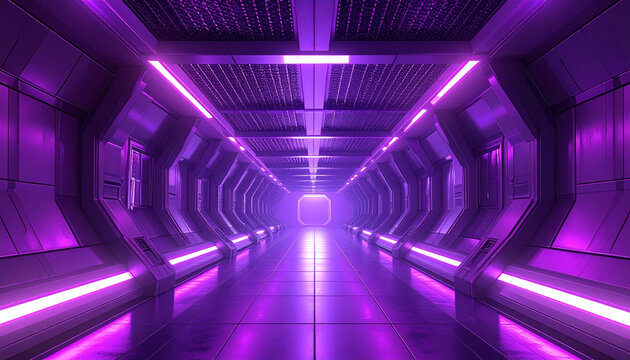 Futuristic corridor interior