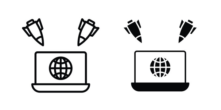 Ddos icon set illustration. icon designs