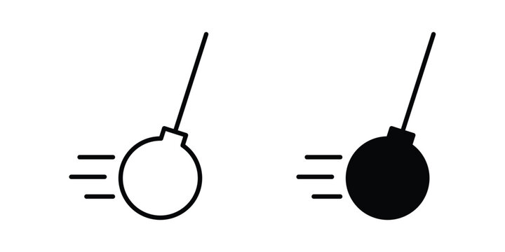 Demolition ball icon set illustration. icon designs
