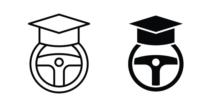 Driving school icon set illustration. icon designs