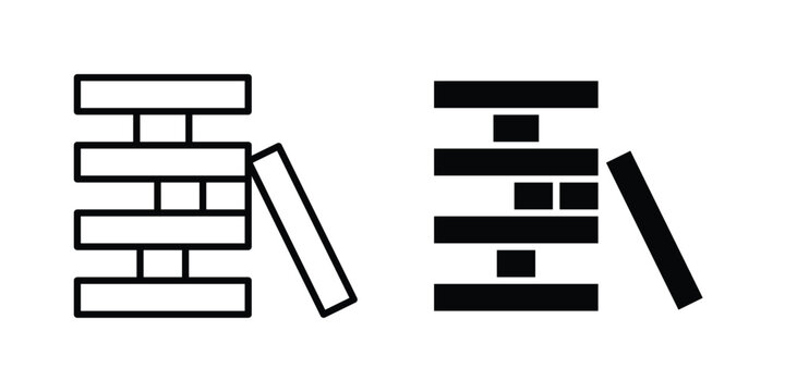 Jenga icon set illustration. icon designs
