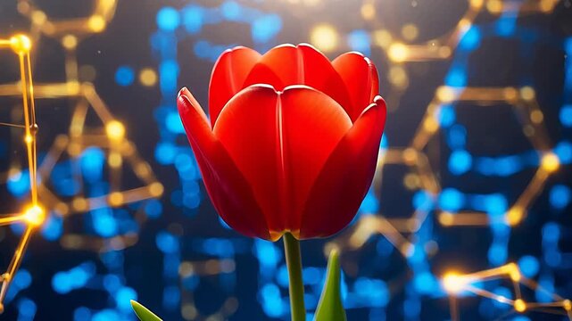 Radiant Tulip In Digital Cosmos