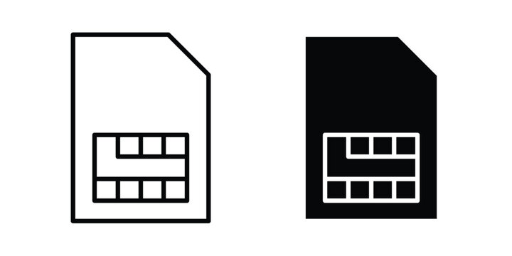Sim card icon set illustration. icon designs