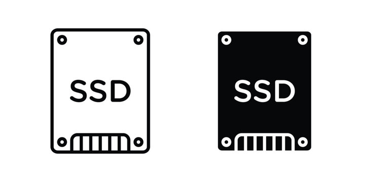 SSD drive icon set illustration. icon designs